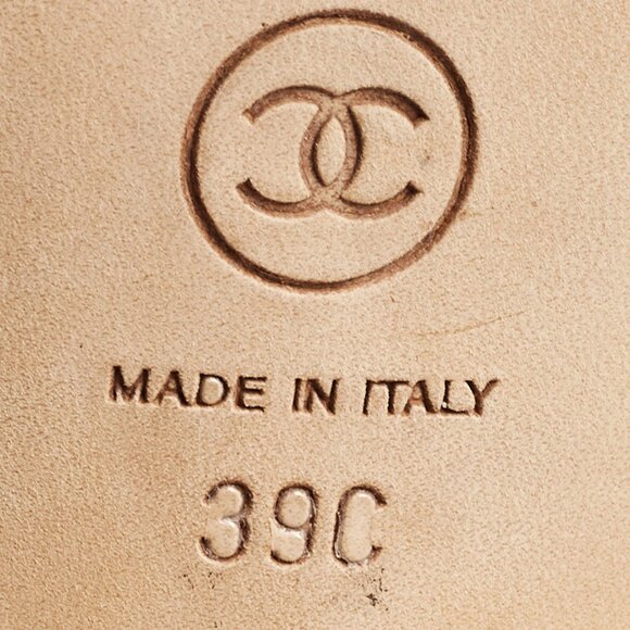 AUTHENTIC CHANEL BLACK CC SLINGBACKS. WELL WORN ** 39 - Picture 4 of 6